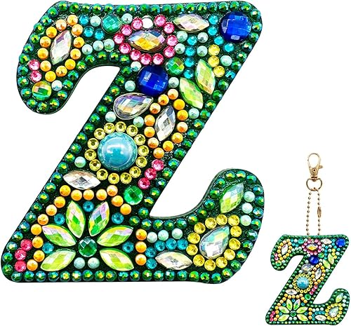 Miniatura 29 de YOYA Llaveros de pintura de diamantes de doble cara 5D letras 5D Kit de llaveros de pintura de diamantes de taladro completo para bricolaje, letras