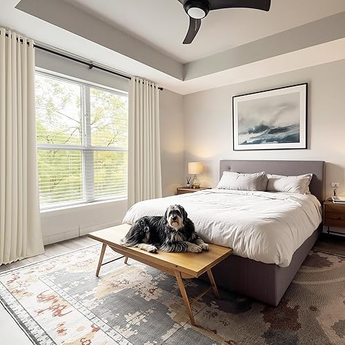 Vista 320 de PONY DANCE - Cortinas opacas con ojales, se venden como 2 piezas Blanco grisáceo