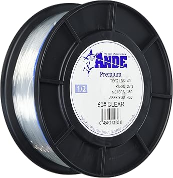 Ande Monofilament Line Clear, 40 -Pounds Test, 1/4# Spool