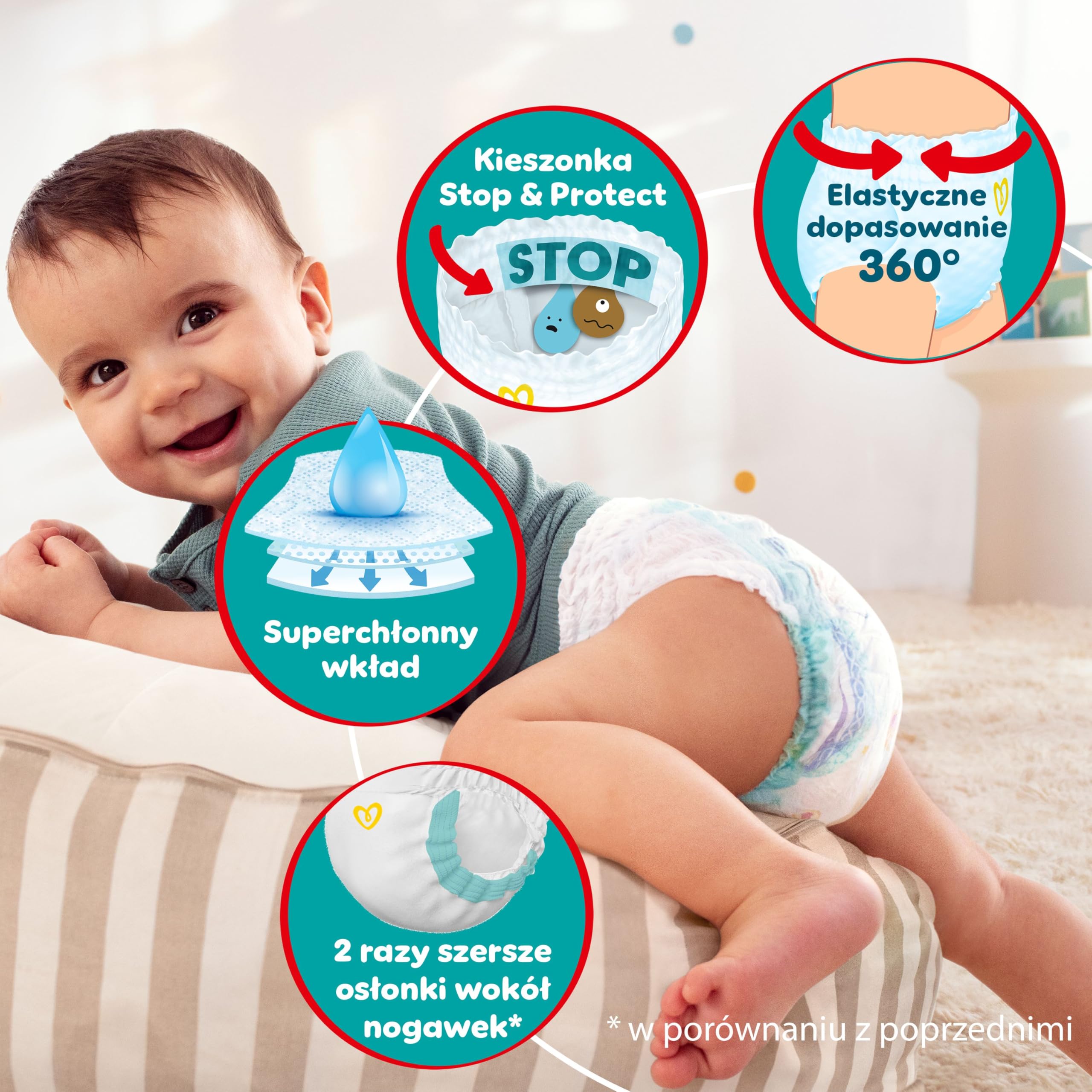 Pampers Premium Care Pieluchomajtki, rozmiar 6, 93 pieluszek, 13kg-19kg