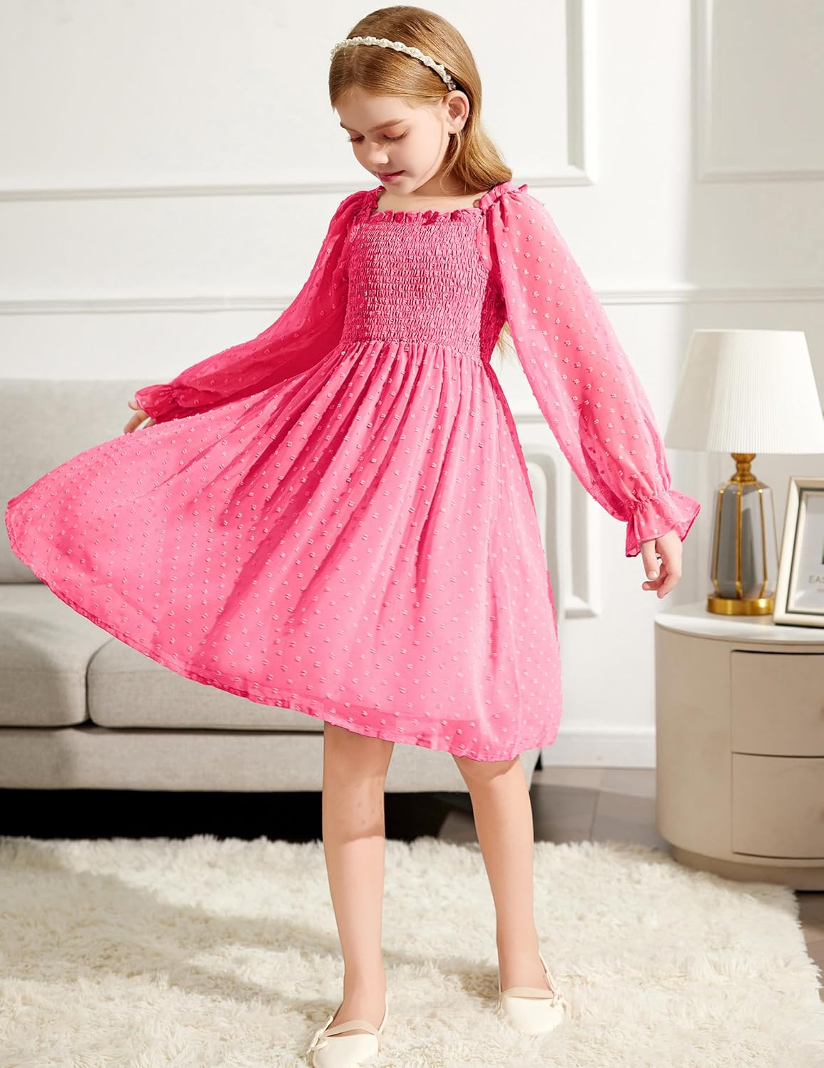 Arshiner Girl Tulle Dress Winter Long Sleeve Teen Girls Party Casual Dresses 5-14Y - Image 6