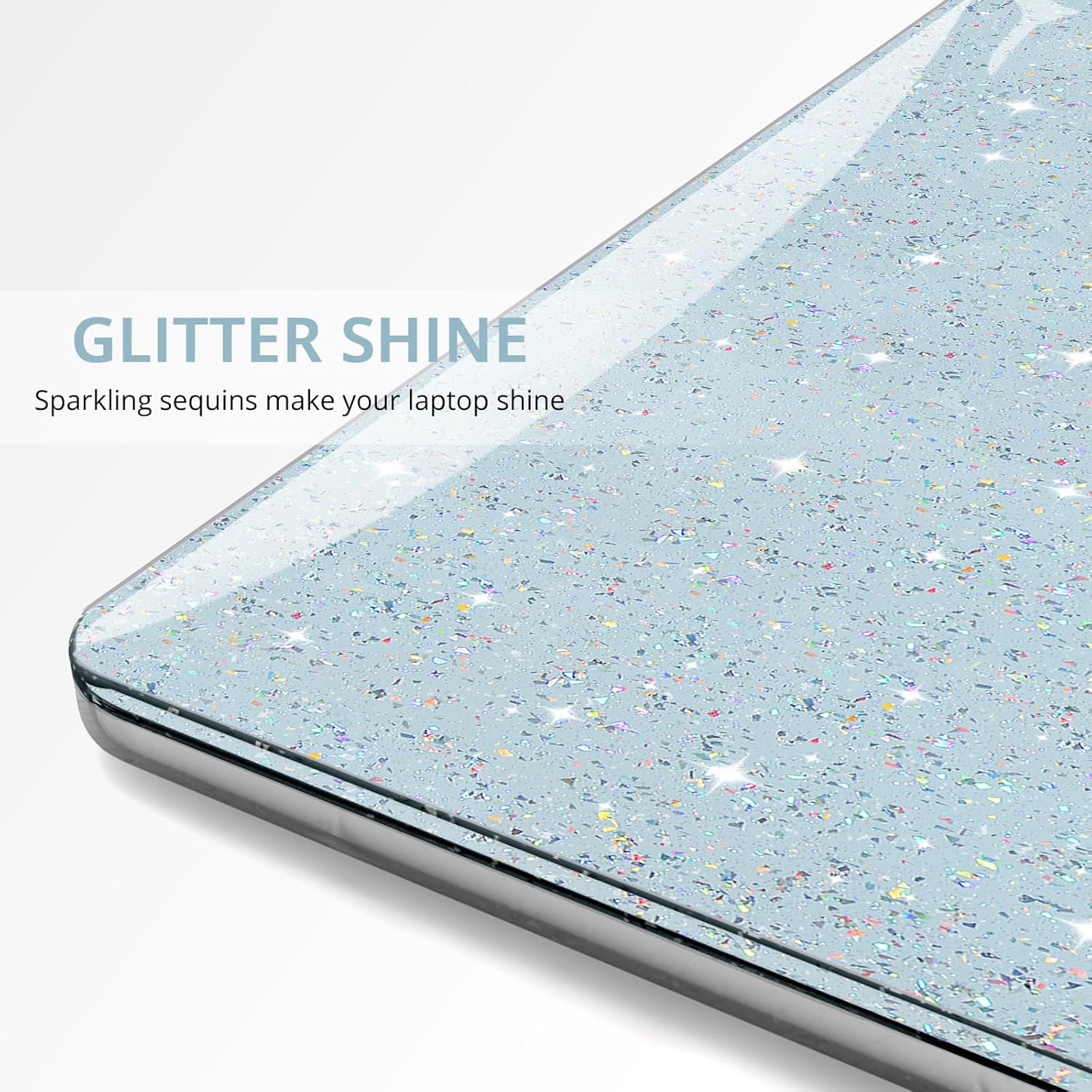 Anban Compatible with MacBook Air 13 inch Case 2026 2025 2024 2023 2022 M4 M3 M2 A3240 A3113 A2681, Glitter Plastic Hard Shell+Keyboard Cover+Screen Protector for MacBook Air 13.6 inch Case, Blue - Image 3