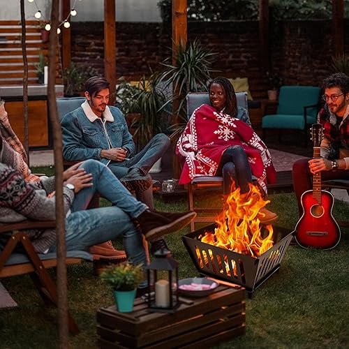 Miniatura 6 de Hoguera de 17 pulgadas, estufa de leña portátil para exteriores, para campamento, patio trasero, jardín, picnic, patio y playa. Viene con una bolsa