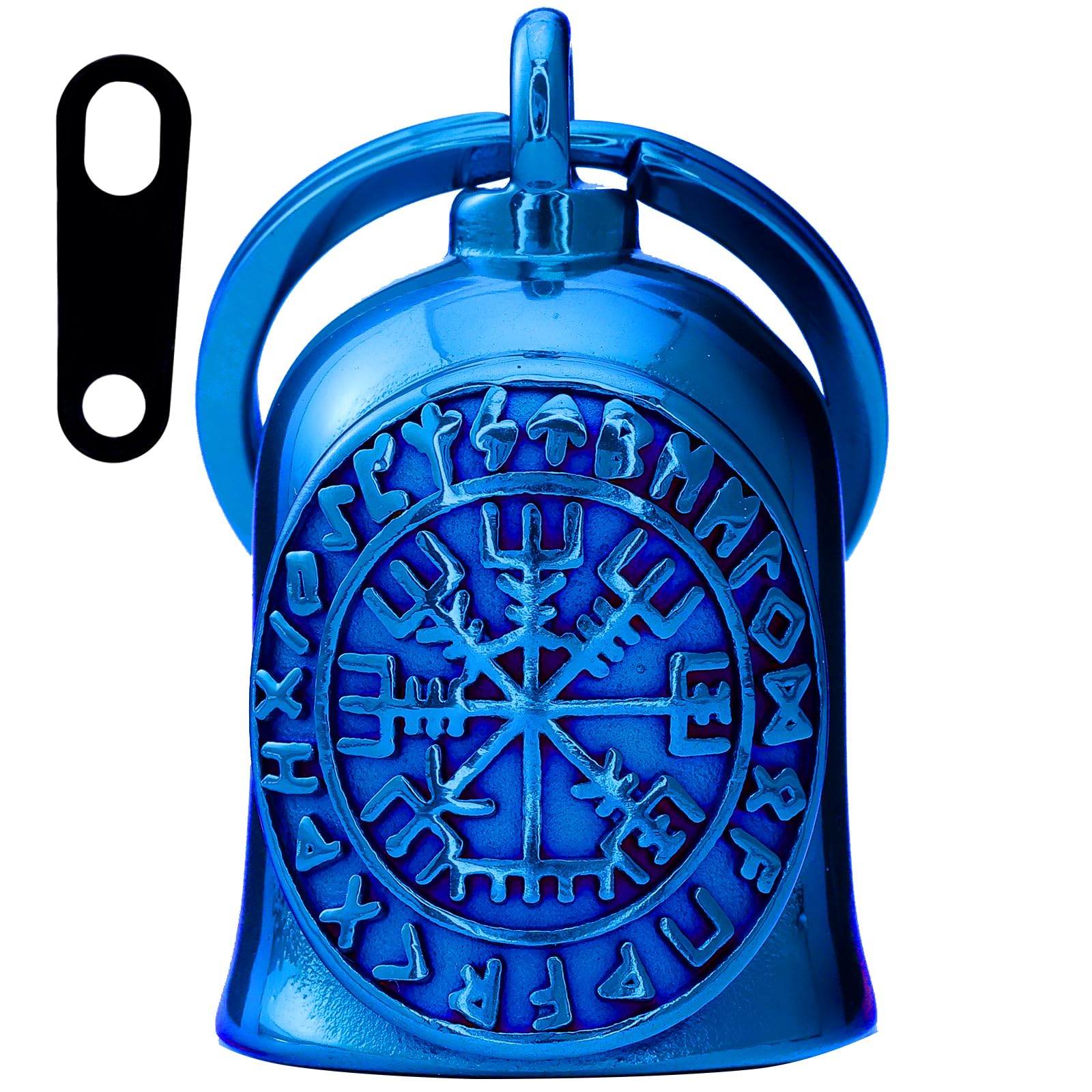 Motorcycle Viking Bell - Motorcycle Angel Bell for Men and Women, Motorcycle Accessories (Black Silver)