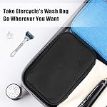 Etercycle Compact Travel Toiletry Bag for Women & Men, Waterproof Hanging Shower Organizer with Hook, Portable Foldable Wash Pouch for Bathroom/Shaving/Camping - Small-Size Space-Saving Design- Black