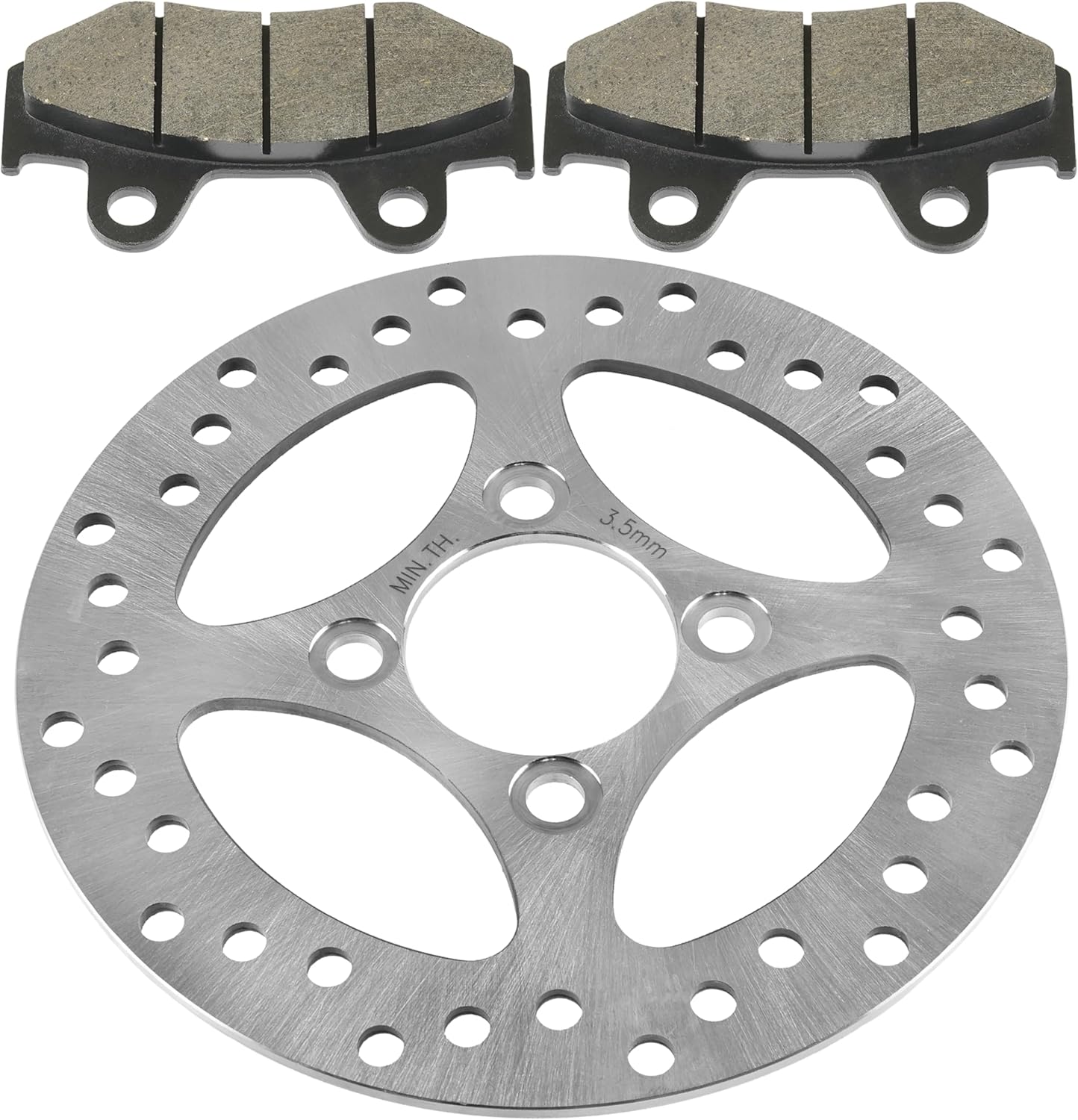 Caltric Rear Brake Disc Rotor with Pads Compatible with Yamaha Raptor 700 700R YFM700R SE 2013-2026