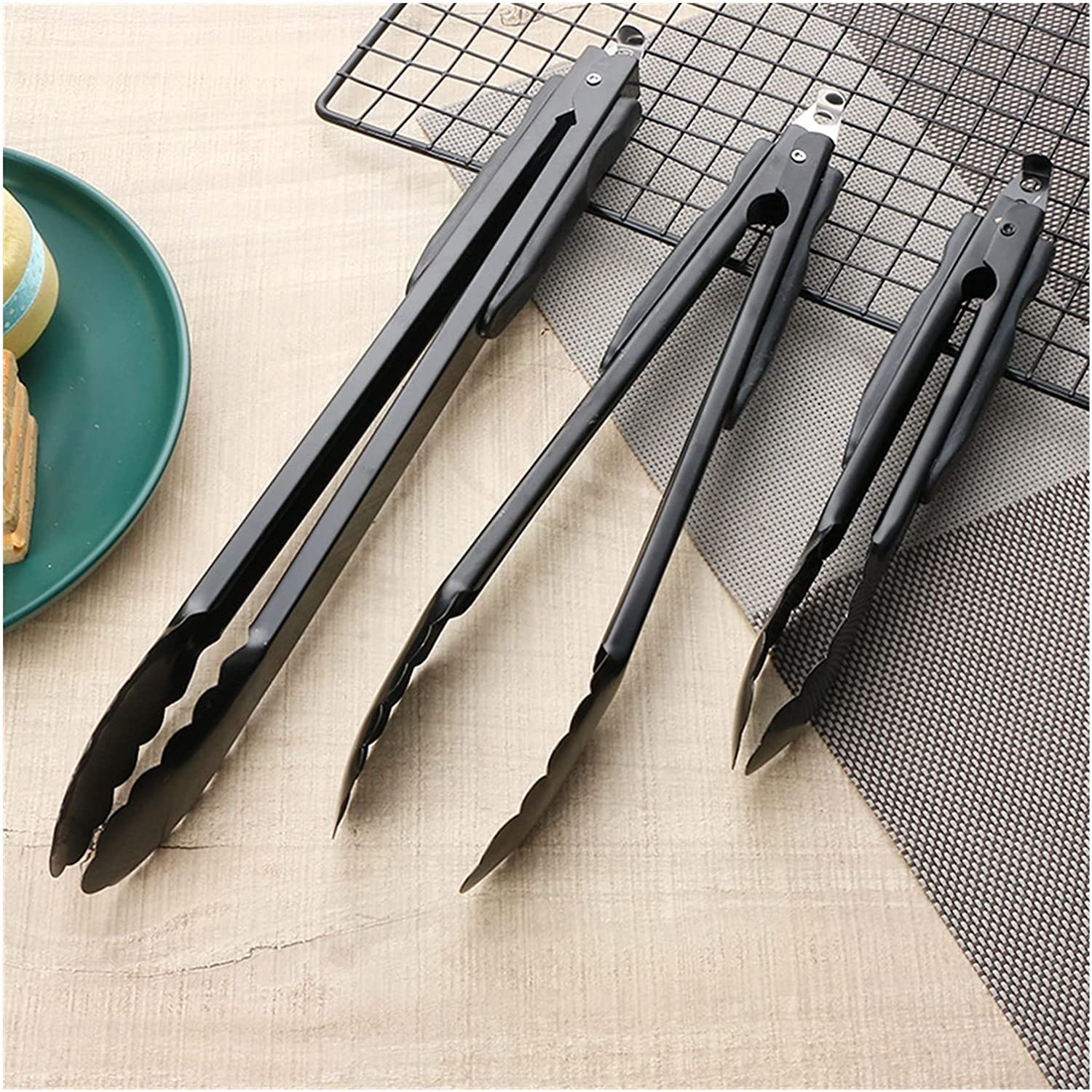 Pinze per Barbecue in Acciaio Inox, pinze per Barbecue, pinze per Alimenti, pinze per Ghiaccio, pinze per Carne, insalate, Toast, Pane, Accessori da Cucina, Utensili (S)