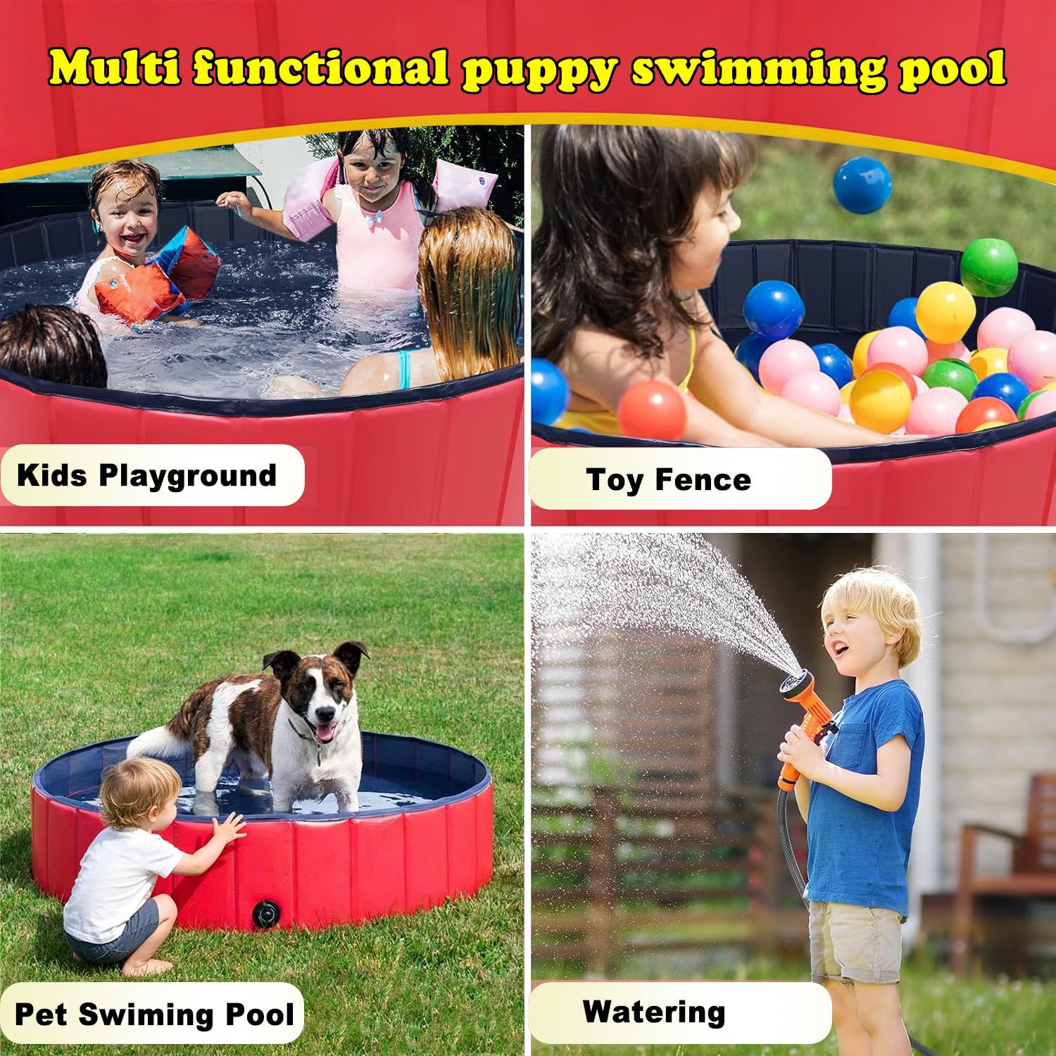 Piscina plegable para perros y mascotas, piscina plegable para perros, piscina para niños, piscina para perros, perros pequeños, medianos y grandes, gatos y niños