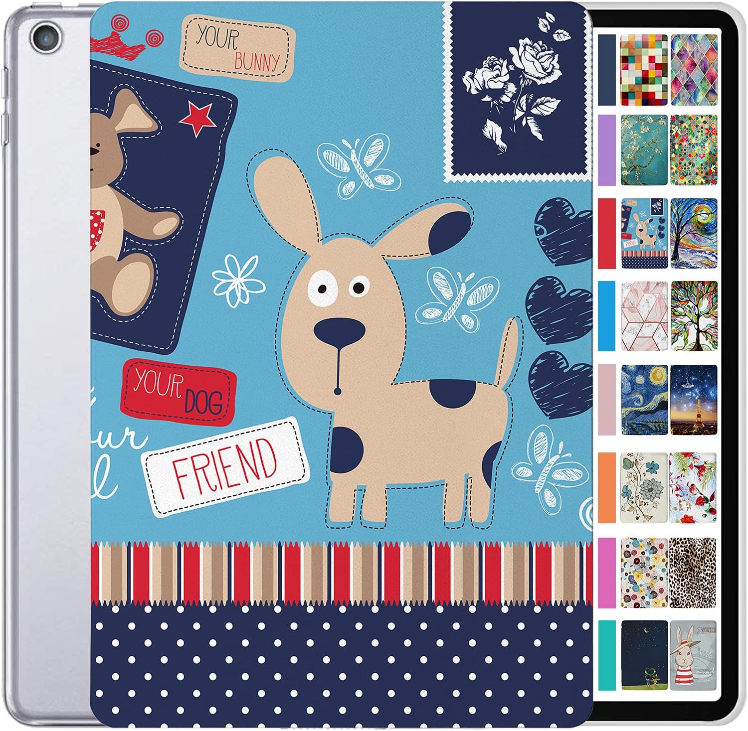 DuraSafe Cases for iPad mini 3rd Mini 2nd Mini 1st 7.9 A1599 A1600 A1489 A1490 A1491 A1432 A1454 A1455 MGNV2LL/A MGNR2LL/A ME279LL/A MD528LL/A Printed Slim Hard Shell Stand Cover - Puppy Friend