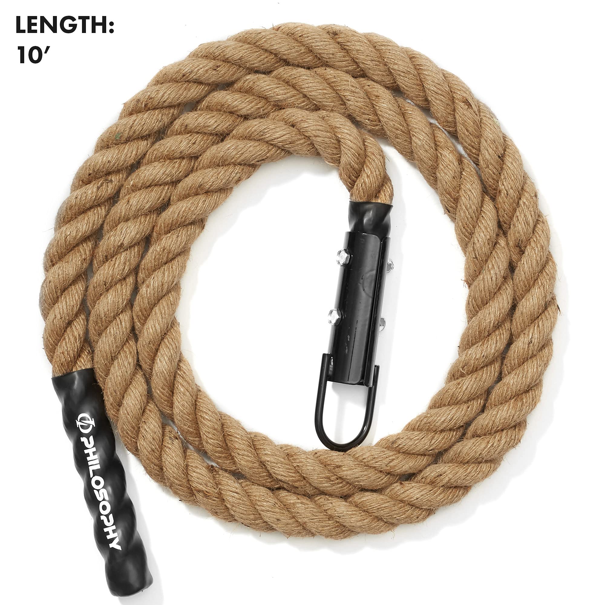 Philosophy Gym 10 FT. Indoor/Outdoor Exercise Climbing Rope - 1.5 Inch Diameter