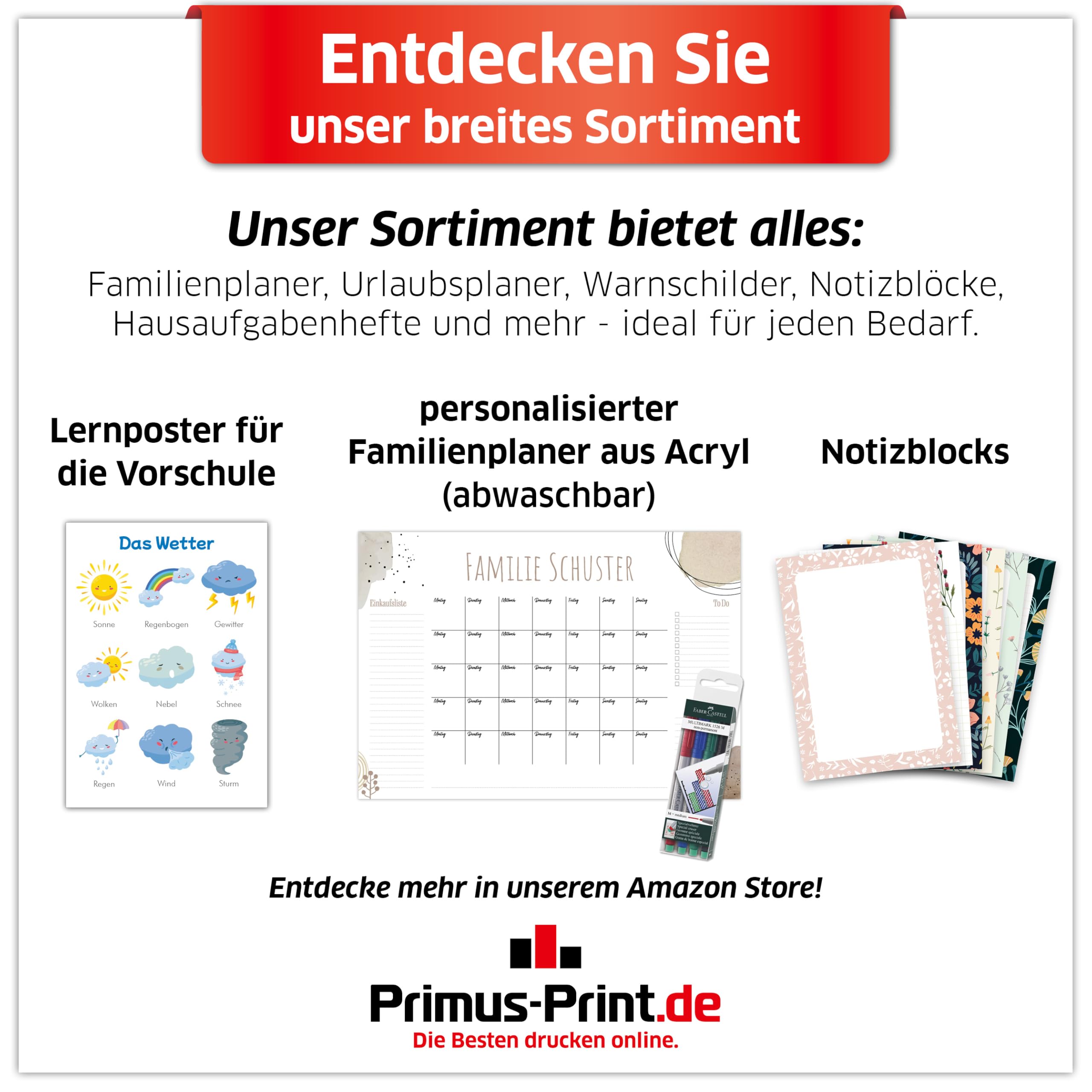 Primus Print Lot de 10 posters éducatifs, format A2, alphabet, chiffres, planètes, horaires, etc. Matériel d'apprentissage pédagogique pour chambre d'enfant et salle de classe (3 x 10 pièces/lot)