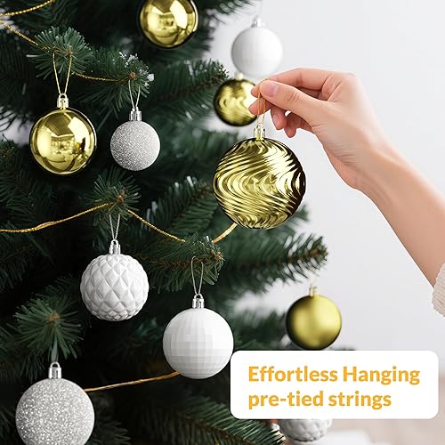 Miniatura 5 de Annecy Adornos para árbol de Navidad, juego de 36 adornos de bolas de Navidad inastillables para Navidad, vacaciones, corona y decoración de fiestas