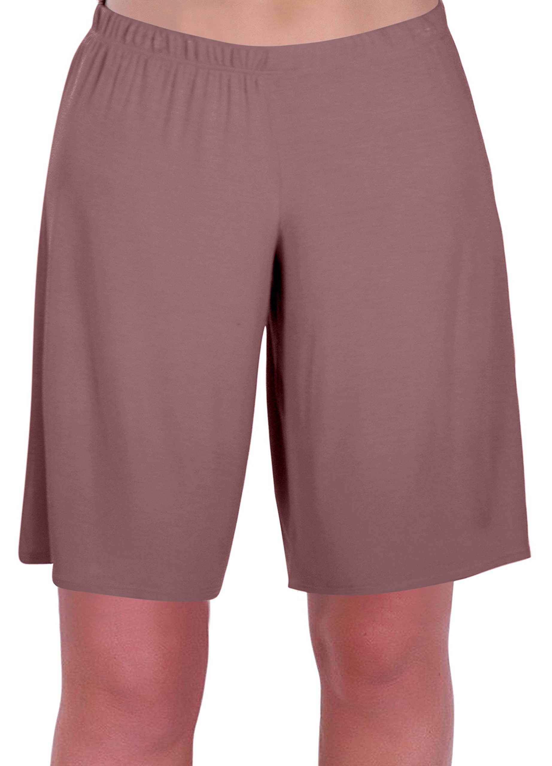 Eye Catch Women's Mocha Eyecatch Star Jersey Relaxed Comfort Elasticized Flexi Stretch Shorts Plus Sizes Size 16/18