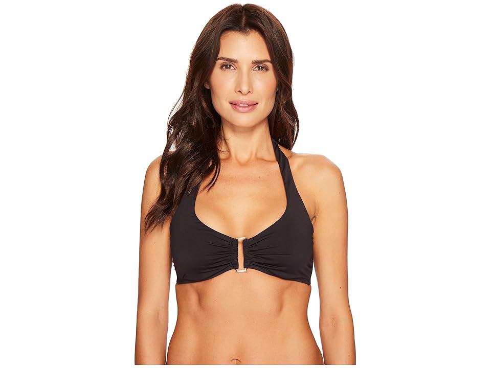 

Tommy Bahama Pearl Underwire Halter Bikini Top (Black) Women's Swimwear
