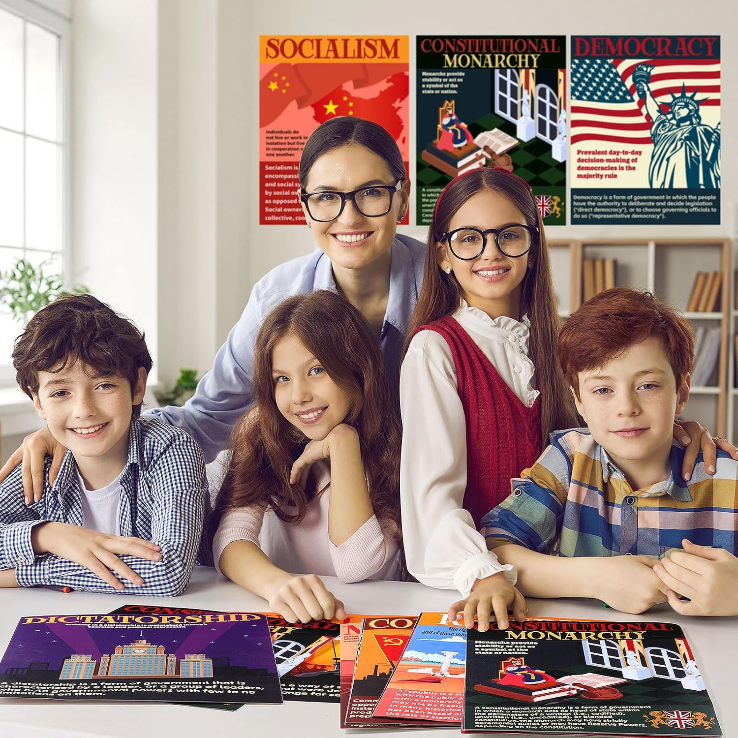Pasimy 12 Pcs Forms of Government Posters Social Studies Classroom Decoration Economic Ideologies Poster Sociology Bulletin Board for Middle High School Classroom Office Homeschool Decor(Classic) image 5