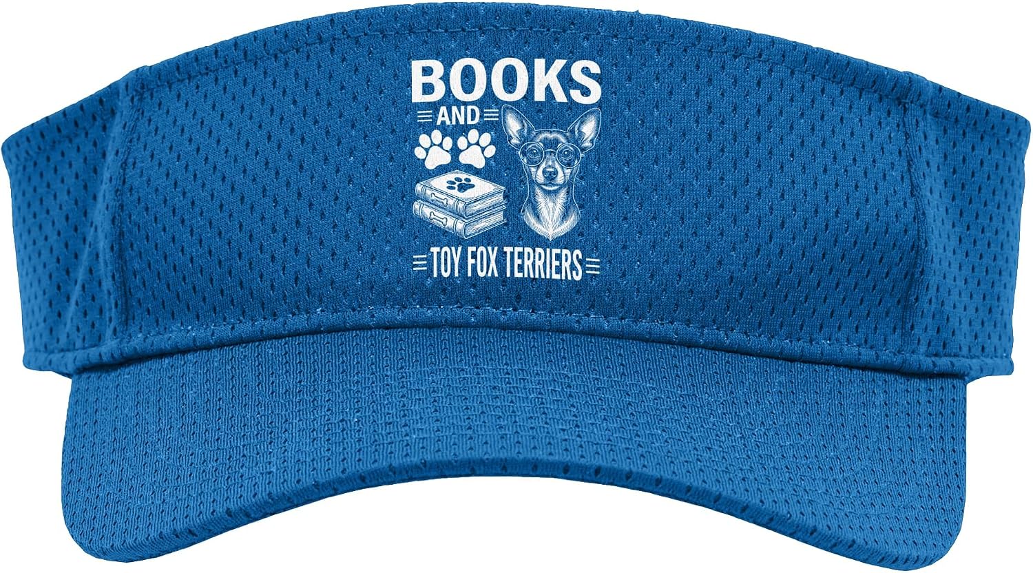 Books and Toy Fox Terriers Funny Toy Fox Terrier Sport Sun Visor