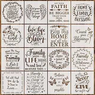 16 Pieces Inspirational Word Stencils Kit Motivational Stencil Reusable ...