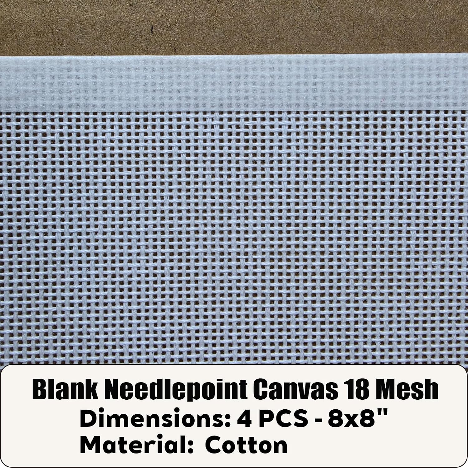 Needlepoint Canvas,18 Mesh Needlepoint Canvas,4 Pcs 8"x8" Taped Edges