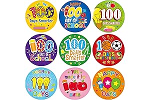 600 pcs 100 Days of School Party Stickers