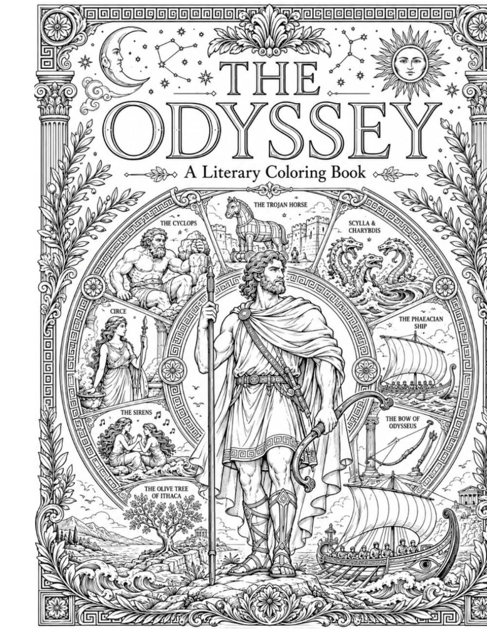 The Odyssey Coloring Book: A Literary Coloring Book Featuring 70+ Illustrations Inspired by Homer, Greek Mythology, Ancient Greece, and the Epic ... (Literary Coloring Books for Adults & Teens)
