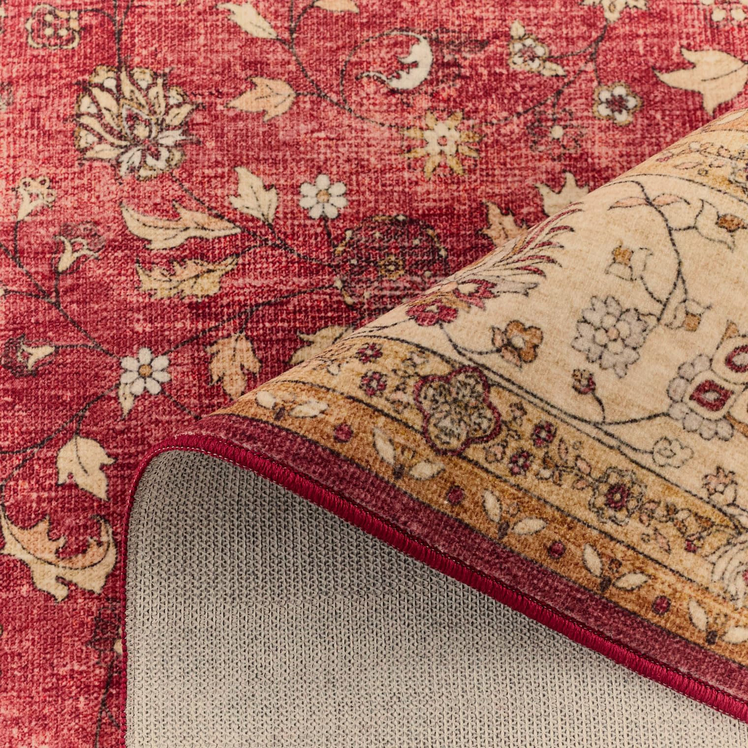 Nazar Tapis Ottoman Salon Doux Vintage, Confortable et Moelleux, Poils Court Extra Doux, Antidérapant, Lavable en Machine
