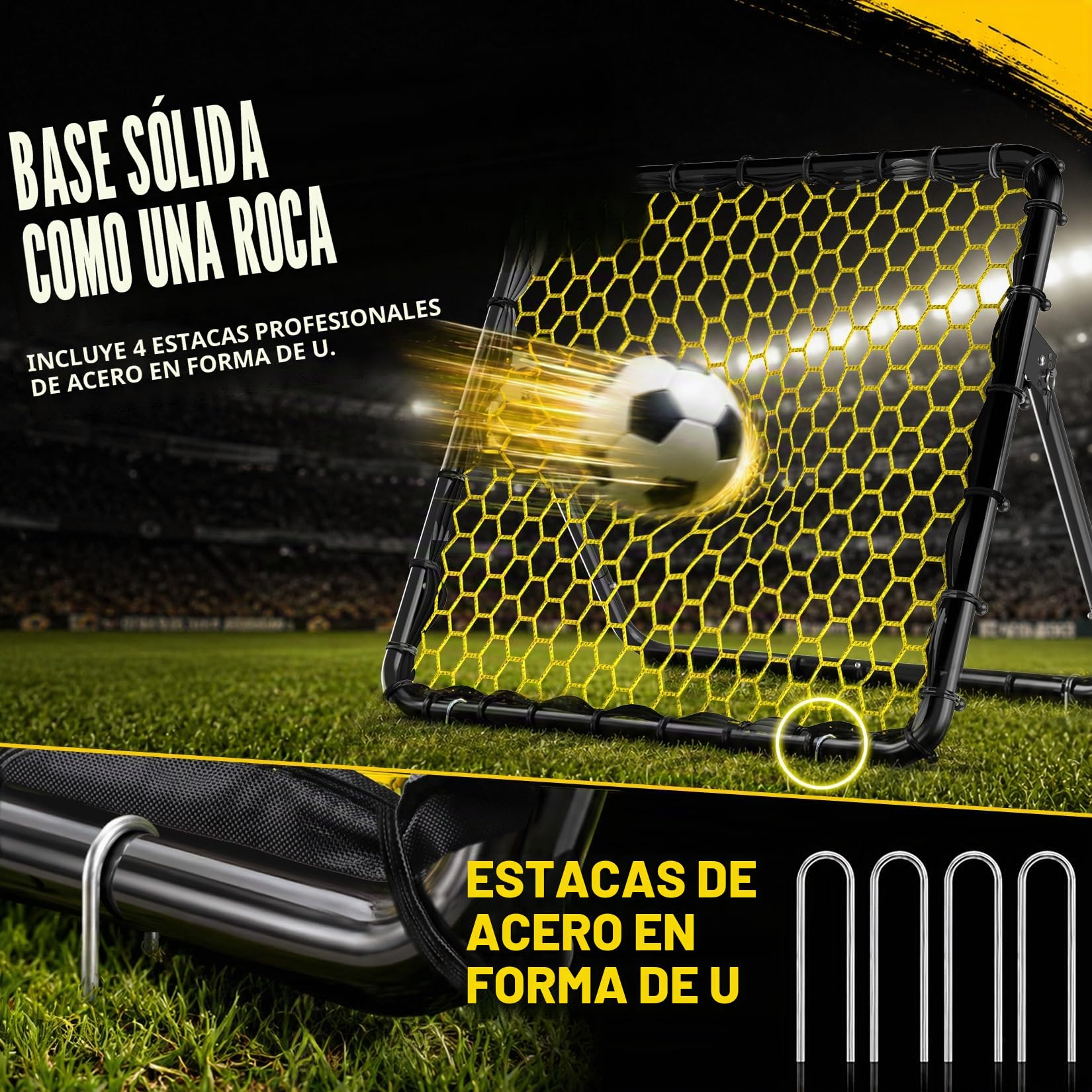 Red de Rebote de Fútbol 1x1m – Ángulos Ajustables, Estructura de Panal, Mejora Técnica