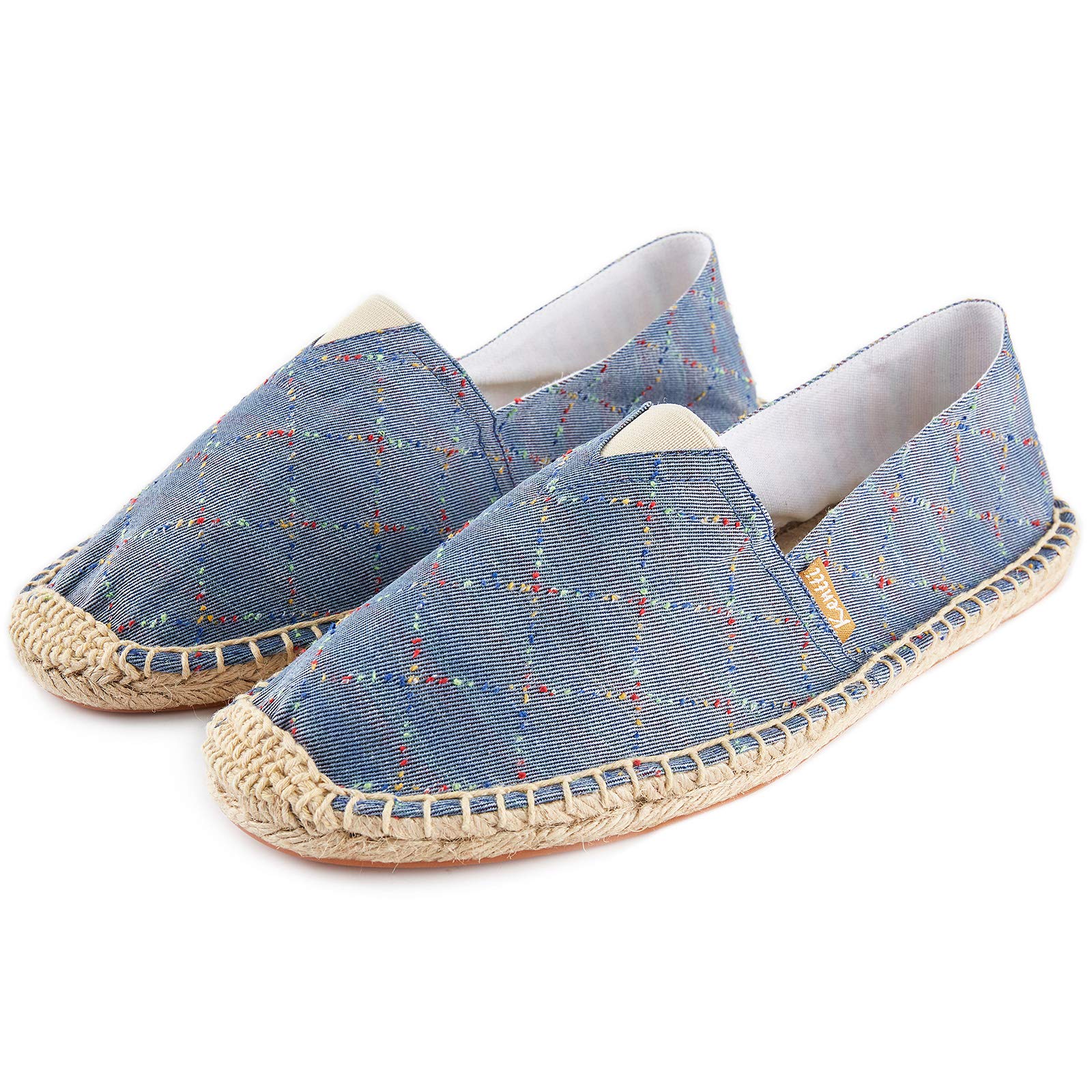 Espadrilles Plates en Toile décontractées Carreaux pour Hommes
