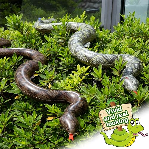 Miniatura 4 de AMOR PRESENT 5 serpientes inflables falsas, 39 pulgadas inflables de serpientes de piscina, animales para decoración de fiesta de reptiles en la