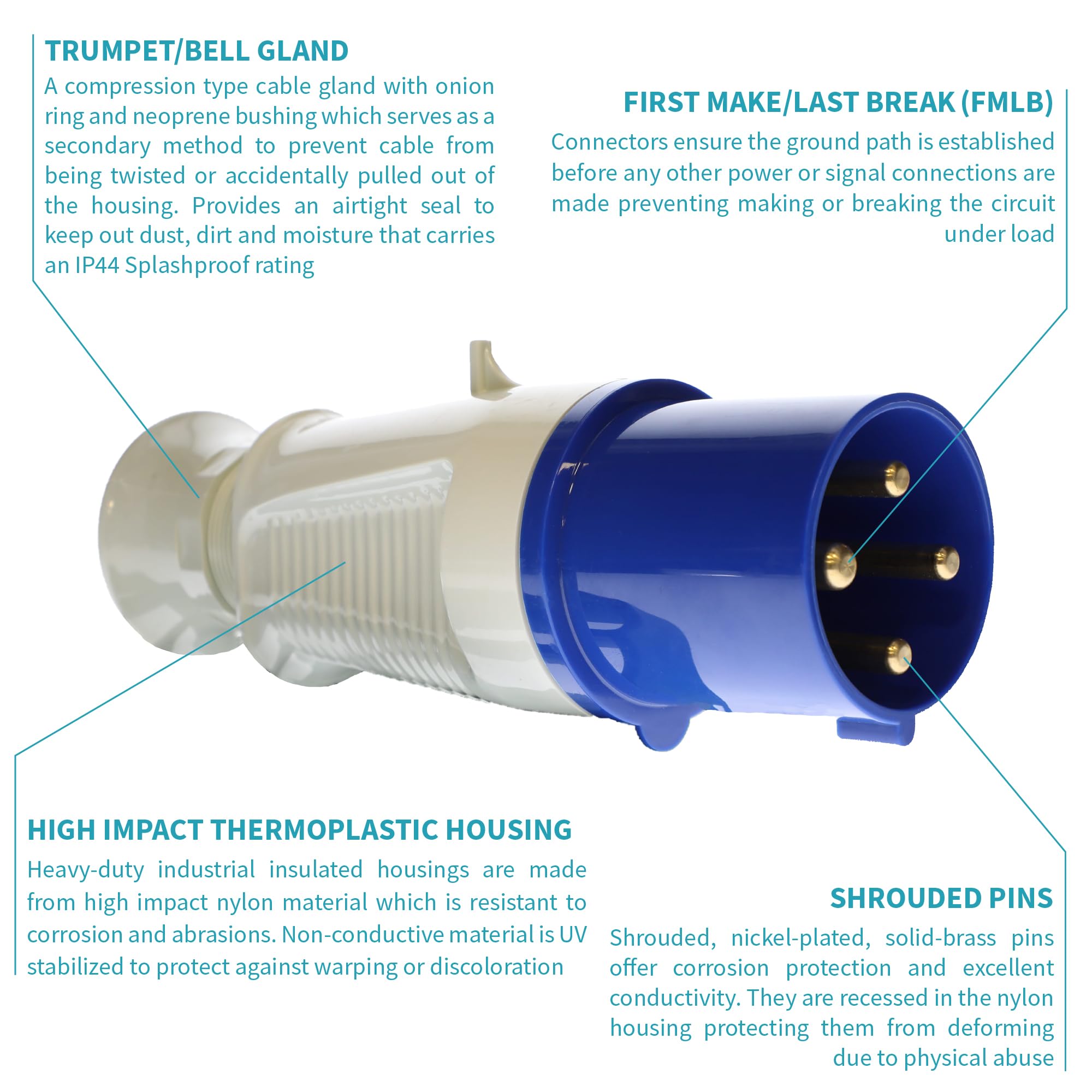 Plum ページ Walther Electric 261409 Pin and Sleeve Plugs Male with Cable