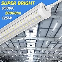Vista 2 de Luz LED brillante de tubo integrado en forma de U de 8 pies, 125 W, 6500 K, blanco transparente, 20000 lúmenes, luces de techo LED enlazables