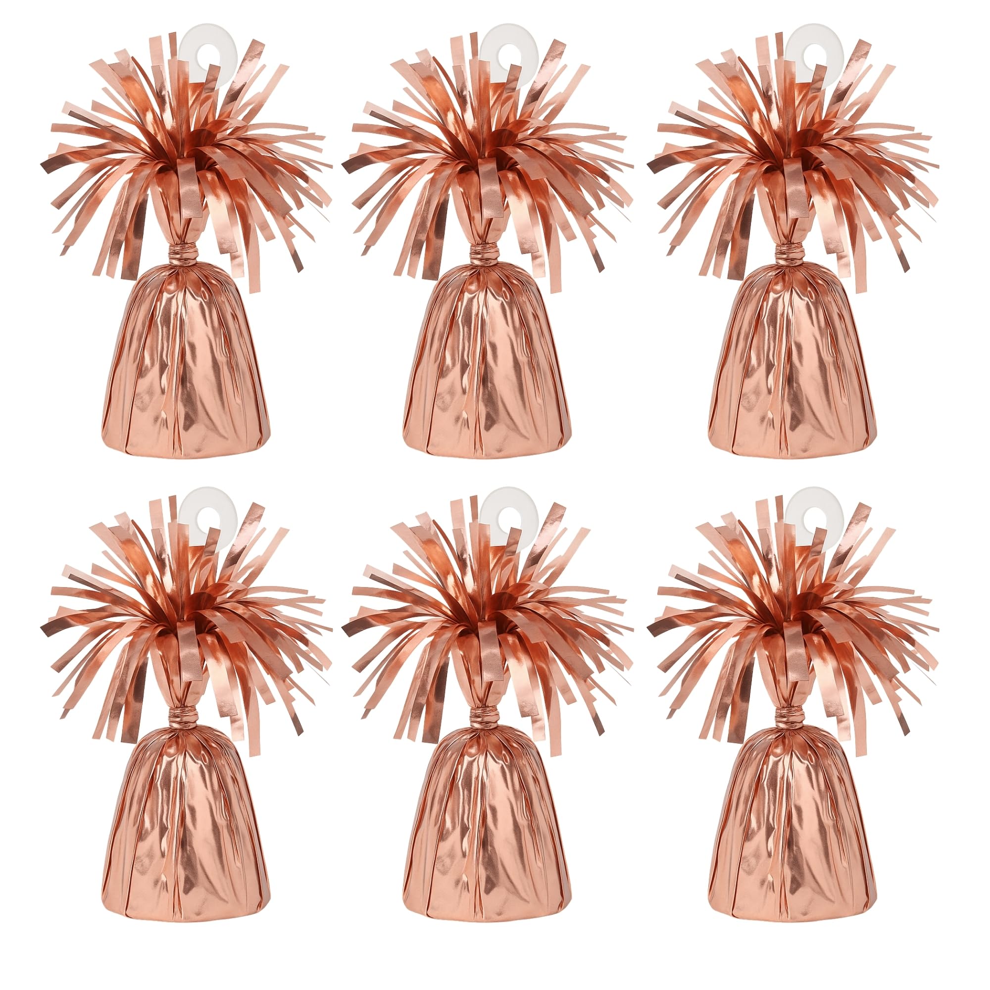 Foil Balloon Weights for Helium Balloons | Metallic Foil Balloon Holder | Birthday Parties, Events & Wedding Celebrations Decoration Accessory (Rose Gold, Pack of 6) โ image 1