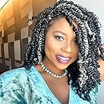 ToyoTress Tiana Passion Twist Hair - 10 Inch 2 Pcs Pre-twisted Crochet Braids Ombre Gray, Pre-looped Synthetic Braiding Hair Extensions (10 Inch, T-Gray-2P)