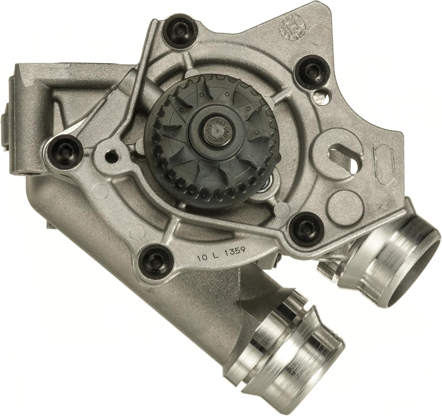 Gates 41086ALKIT Water Pump Cast Aluminum, Standard Rotation, 2 Outlet - Timing Belt Driven - Includes Back Housing, Thermostat