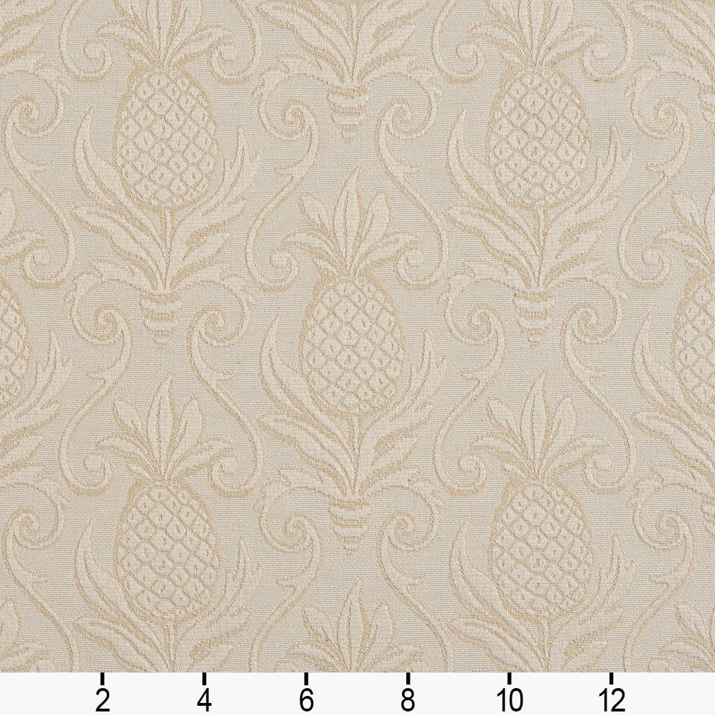 Ivory White Pineapple Jacquard Woven Upholstery Grade Fabric by The Yard - SKU: Pineapple Ivory
