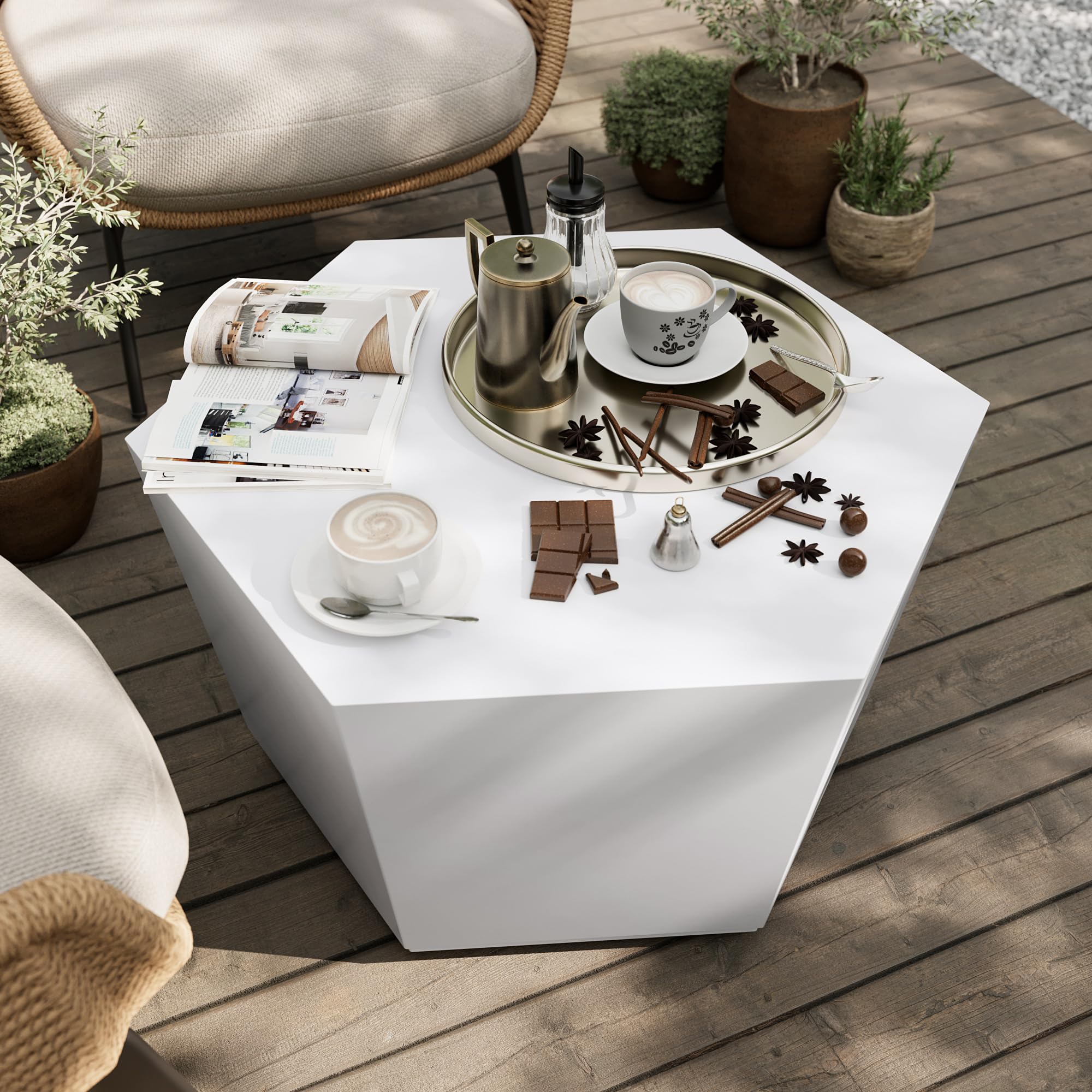 Amazon.com: UPHA 28-inch Modern Outdoor Concrete Coffee Table