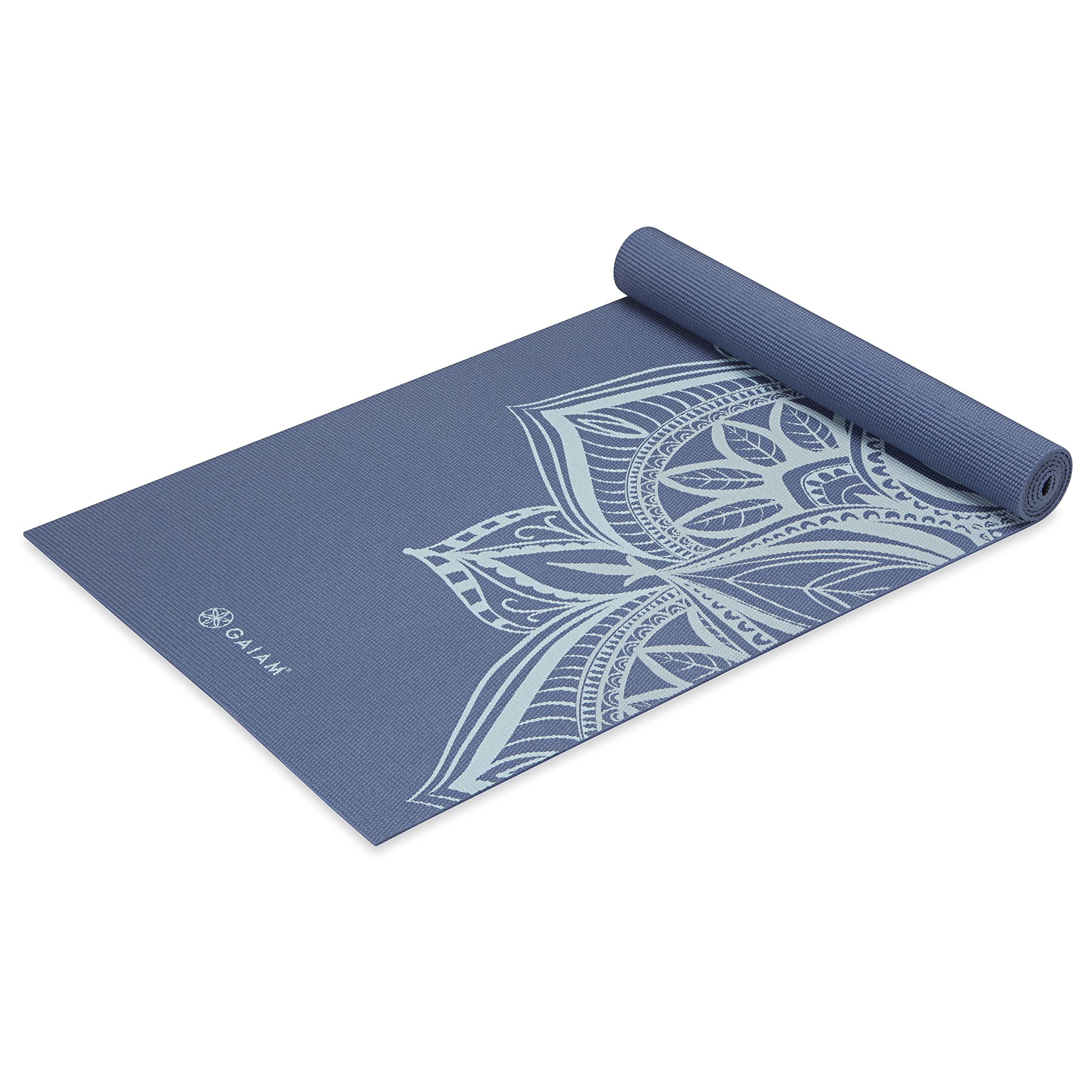 Gaiam Yoga Mat - Premium 5mm Print Thick Non Slip Exercise & Fitness Mat for All Types of Yoga, Pilates & Floor Workouts (68" x 24" x 5mm) High Tide Point