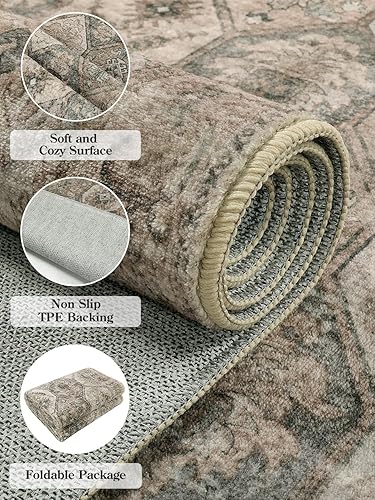 Miniatura 6 de Lahome Alfombra de área de 9 x 12 pies para sala de estar, alfombras grandes para dormitorio, bohemio, marroquí, floral, suave, antideslizante, no