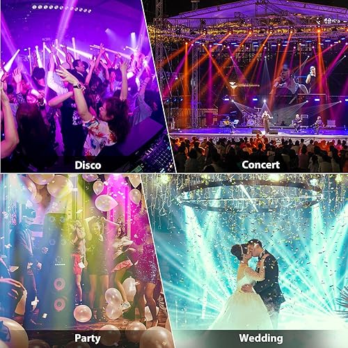 Miniatura 6 de Luces de escenario, 60 luces LED par 90 W RGB luces de escenario activadas por sonido DJ iluminación de escenario para eventos, fiesta, boda,