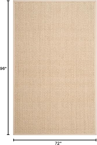 Vista 602 de Safavieh NF114A Natural Fiber Collection - Alfombra de fibras naturales de patrón trenzado, varios colores (5 x 8 pies), Fibras naturales, azul