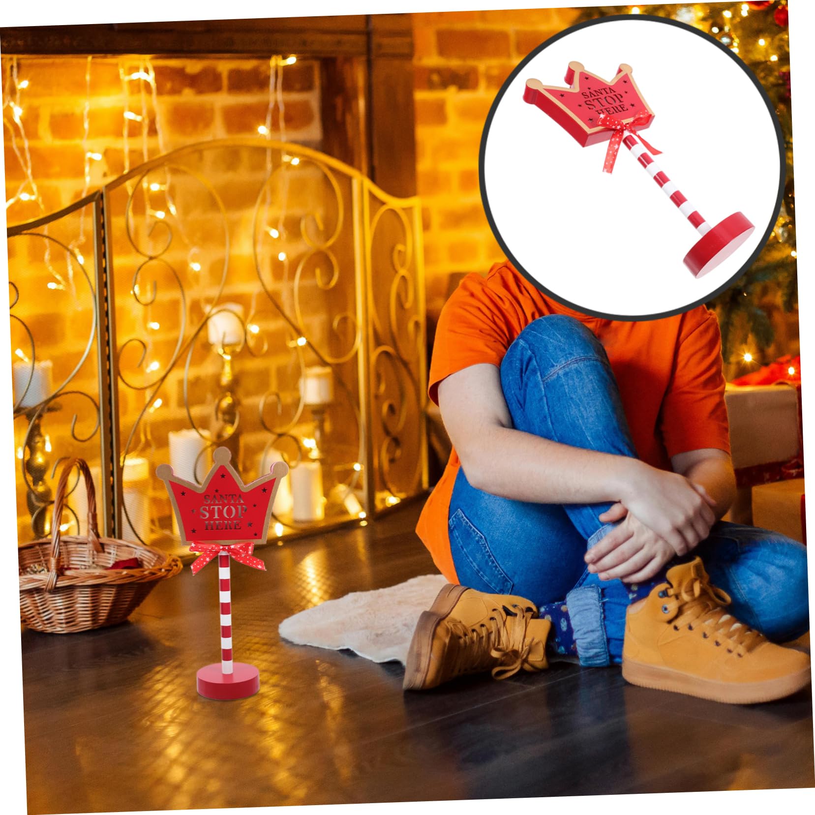 BESPORTBLE Christmas Sign Light Crown Design Led Xmas Decoration for Parties and Table Decor Warm Light Ornament for Home and Holiday Landscape