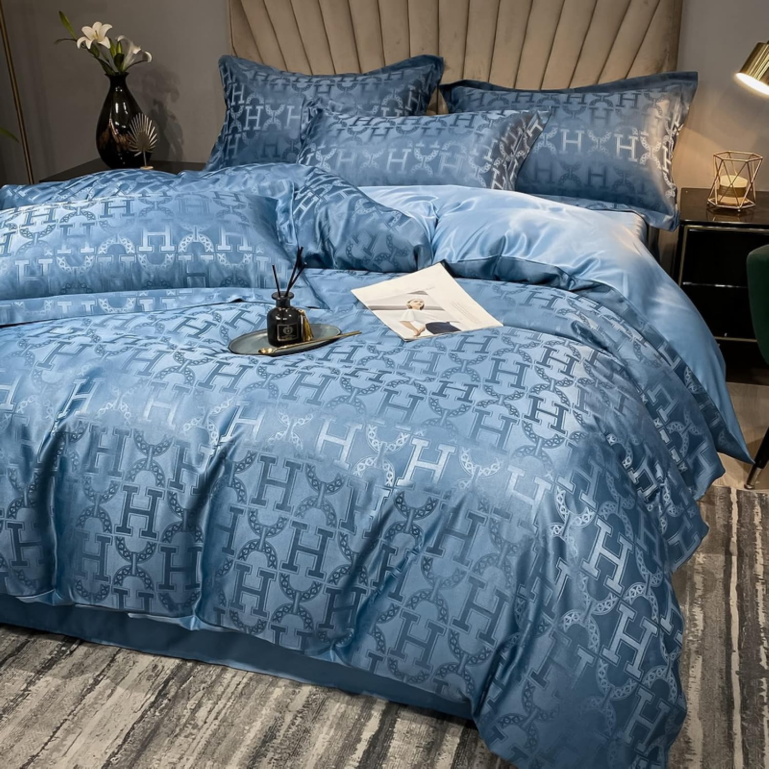 Satin Bedding Black Double Duvet Cover 