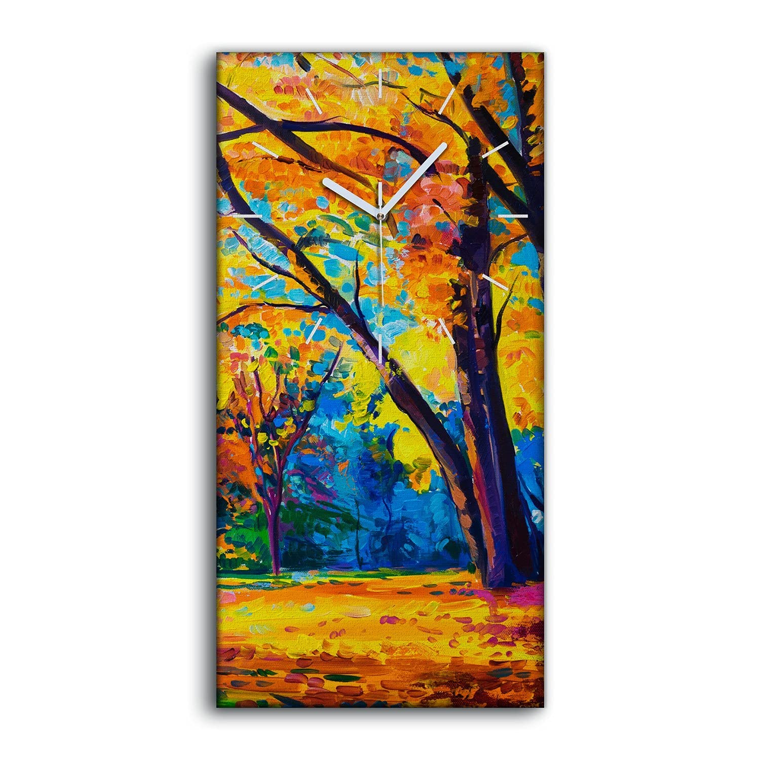 Horloge sur Toile Salon Moderne 30x60 Image Paysage Automne sans Bruit