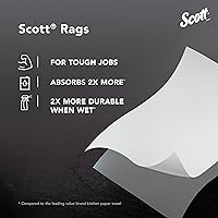 Vista 8 de Caja de toallas multiuso blancas de la marca Scott, referencia 75260, 200 unidades, paquete de 8 cajas, Blanco, 1600