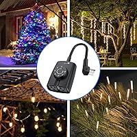 Vista 4 de G-Homa - Temporizador de amanecer a atardecer para exteriores con sensor de luz, impermeable, temporizador con 2 tomas de tierra para luces