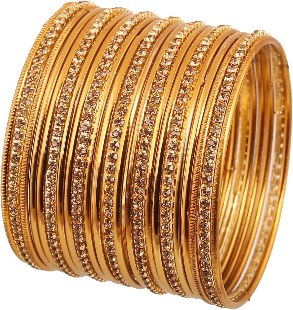 Touchstone Indian bangles for women bollywood desi jewelry chunky texture alloy metal stones small size bangle bracelets chudiyan set bridal wedding guest outfit accessories.