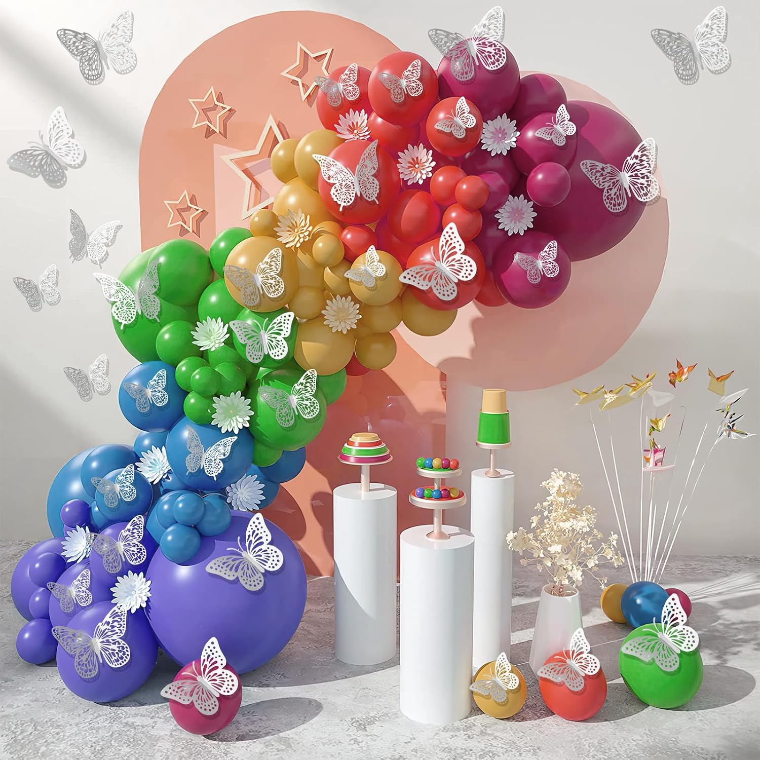Butterfly Decorations - 24 PCS 3D Wall Decor in 3 Styles and Sizes for Room, Birthday Party, and Cake - Mariposas Decorativas para Fiesta