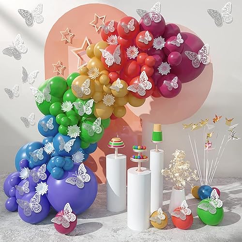Miniatura 2 de Decoraciones de mariposa 24 piezas de decoración de pared 3D en 3 estilos y tamaños para habitación, fiesta de cumpleaños y tarta. Mariposas