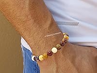 Vista 691 de Amazing Gemstone Pulsera de cristal para mujeres y hombres, pulsera de cristal curativo de protección, pulsera elástica con cuentas de piedras