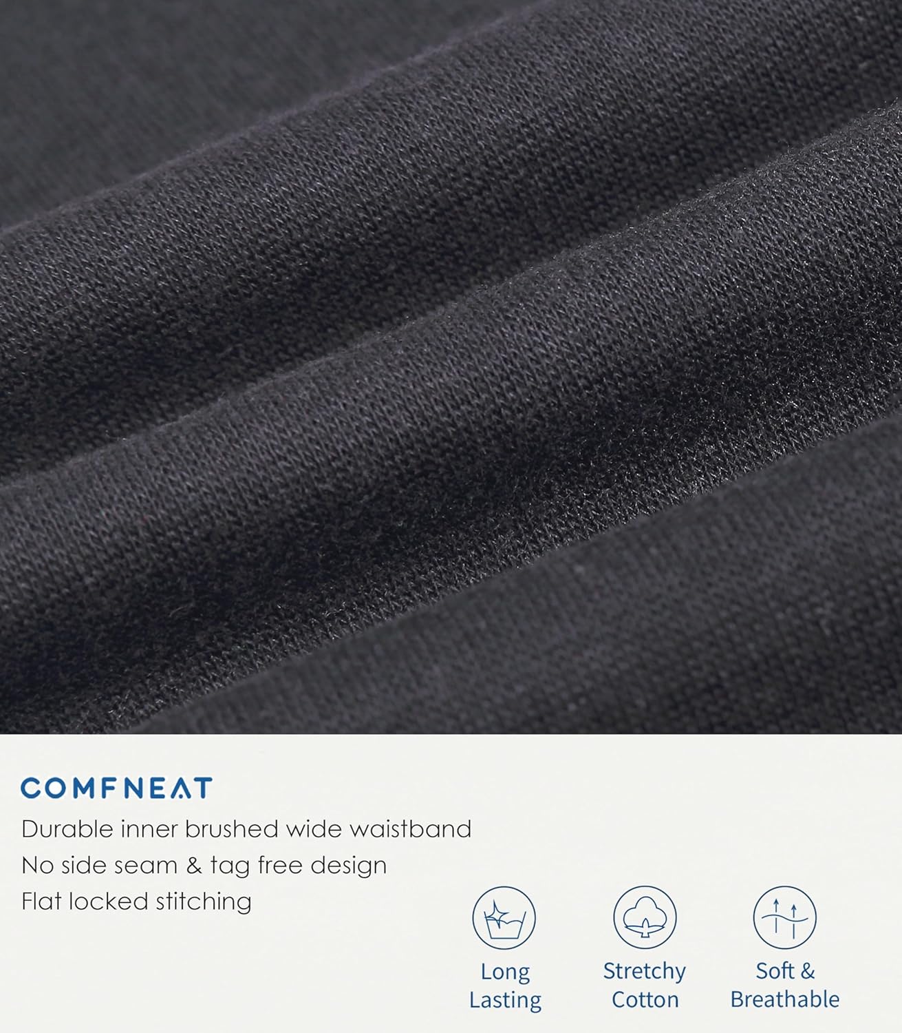 Comfneat Men's Boxer Briefs Comfy Underwear Stretchy Cotton Spandex Multipacks - Image 4