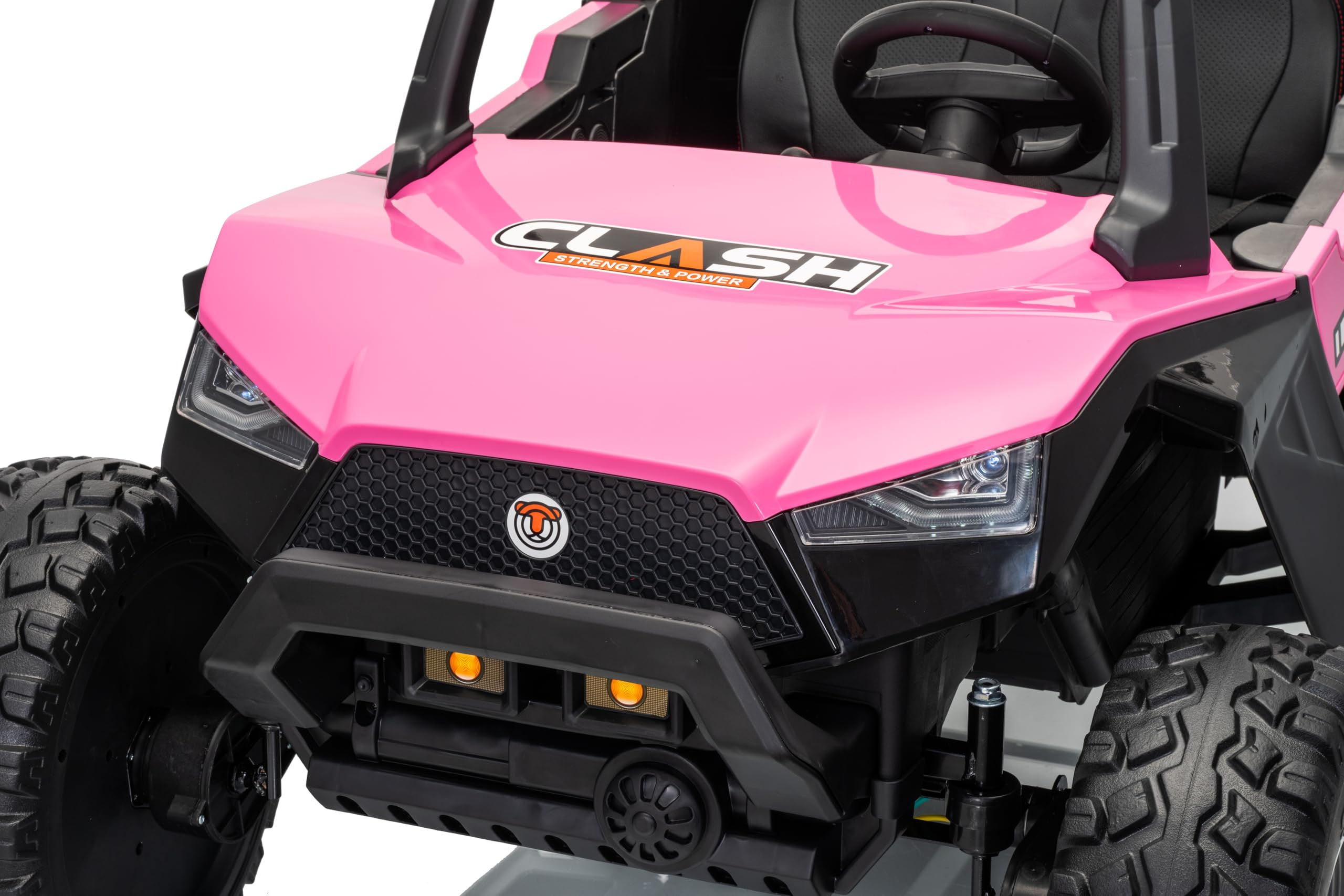 FINOOS Voiture électrique pour Enfants Clash 24V, 2 Places, avec télécommande 2,4 GHz, Buggy électrique Enfants 2 à 7 Ans (Rose)